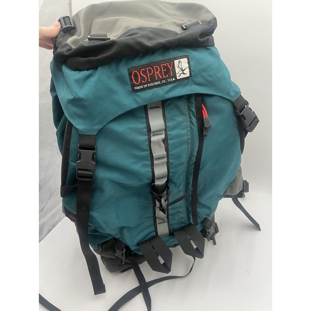 Vintage Osprey Impala Hiking Backpack Medium Teal/Black/Gray Hip Belt Dolores,CO